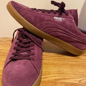 Puma suede mens size 14. Plum, gum sole lightly worn.